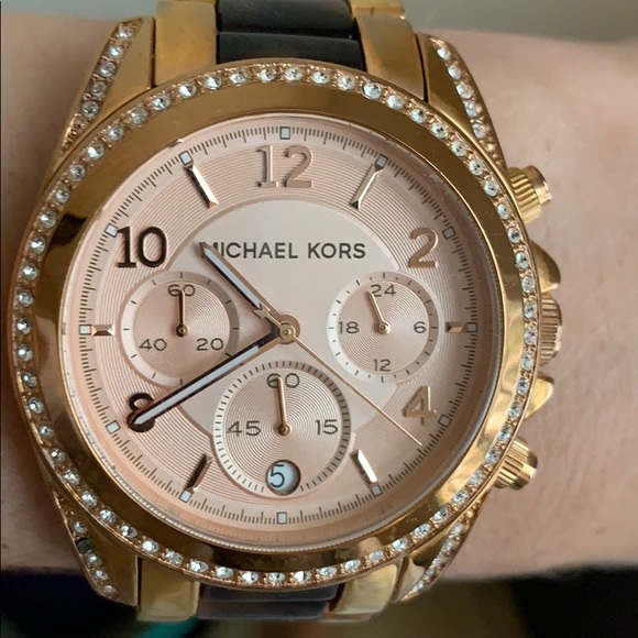 Authentic MK Watch (Gold/Tortoise, Rose Gold face) - Picture 3 of 6